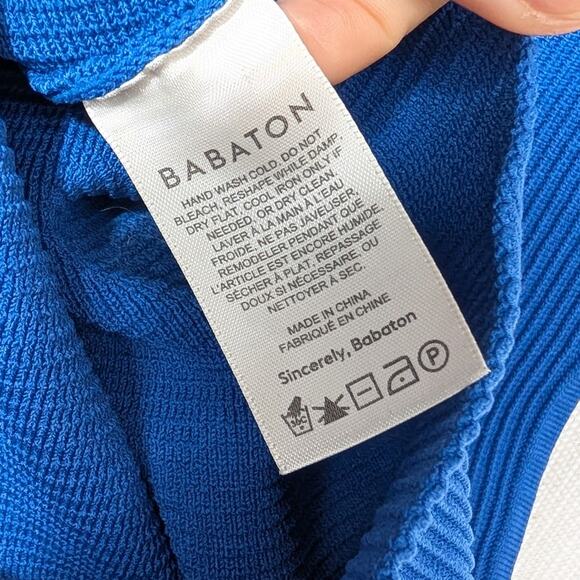 Aritzia Babaton Blue Sculpt Knit Rib Cropped Tank Top, Size XS - Picture 6 of 6